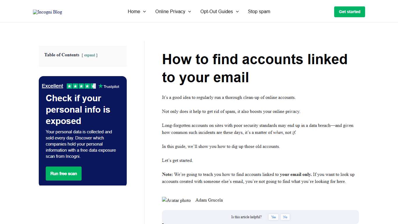 How to find accounts linked to your email [2026] | Incogni